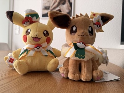 Pokepark KANTO 2026 Evoli & Pikachu Plüsch Puppe Karneval Kostüm 2er Set NEU
