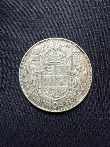 1952 Canadian Silver 50 Cents Half Dollar Coin