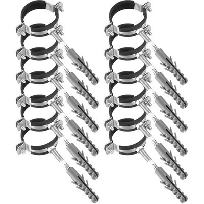 Pipe Clamp 50 mm: 12 Screw Pipe Clamp + 12 Dowels + Hanger Screws, Pipe Holde...