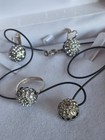 EU DESIGNER Silver 3pc Set Zircon Pendant, Ring Size 9 & Leverback Earring  — photo 3