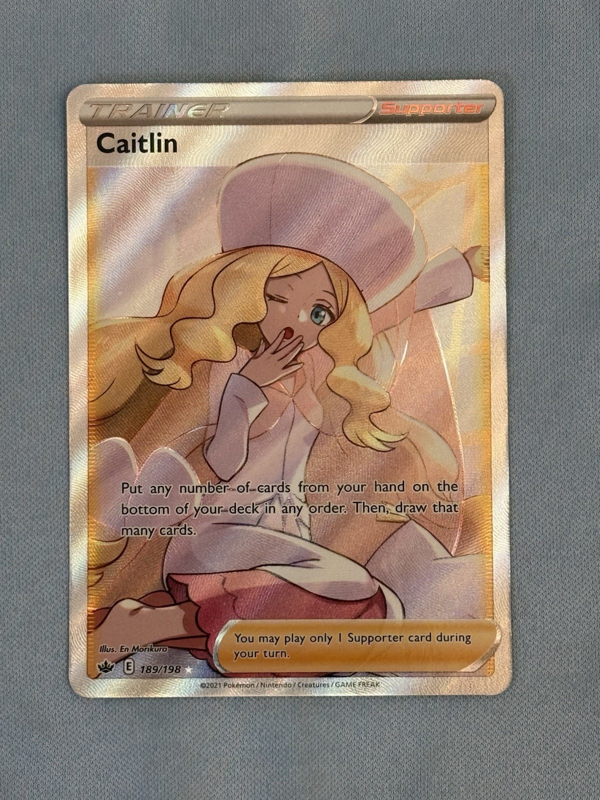 Pokémon TCG Caitlin Full Art Trainer Ultra Rare Card Chilling Reign 189/198 NRMT