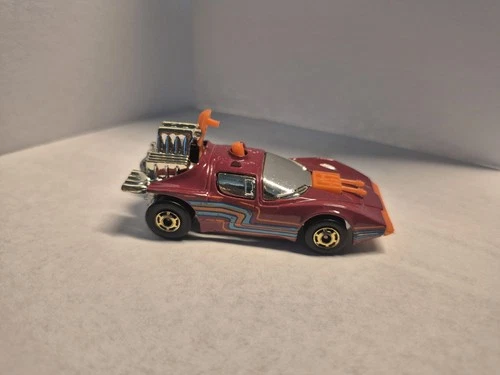 Vintage 1977 Mattel Hot Wheels Science Friction Plum Red Hong Kong Gold