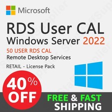 WINDOWS SERVER 2022 RDS REMOTE DESKTOP SERVICES 50 USER CAL NEW SEALED