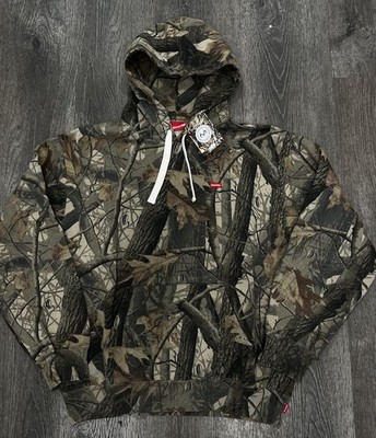 Supreme Real Tree Small Box Logo Drawcord Camo Hoodie Sz L New w