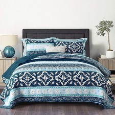 NEWLAKE Cotton Quilt Set King Size Boho Chic Pattern