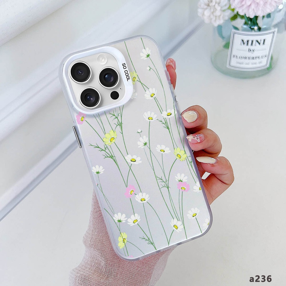 Floral Shockproof Phone Case for iPhone 15 Pro Max 14 16 Samsung S23 S24