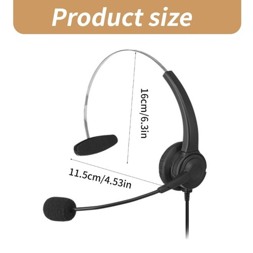 USB 3.5mm Telephone Headset Microphone Noise Cancelling Headphone Call Center - Picture 8 of 10