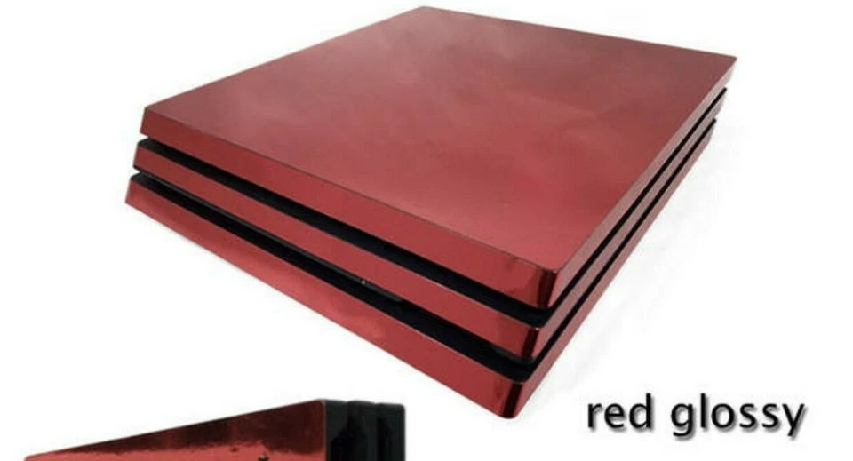 适用于 PS4 PRO 控制台和 2 个控制器红色光泽表面乙烯基皮肤贴花 — 第 2/2 张图片