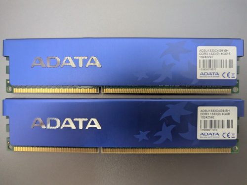 2 Pieces: ADATA DDR3 1333(9) AD3U1333C4G9-SH 4GX8 and 4GX16