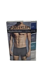 Calvin Klein Men's Underwear 4-Pack Microfiber Low Rise Trunk Blue/Multi XL