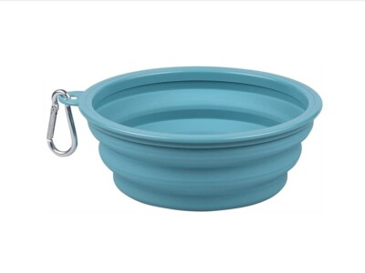 Collapsible Dog Bowl Medium 650ML Portable Dog Water Food Bowl with Clasp  BLUE | eBay