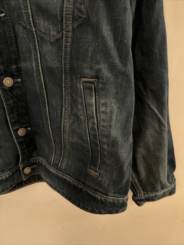 Abercrombie & Fitch Mens Medium Blue Washed Trucker Jean Jacket Size M - Picture 3 of 10