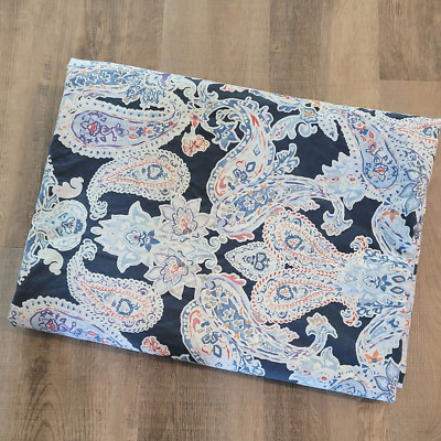 Pottery Barn Dorm LUNA Navy Blue Paisley Floral TWIN Duvet Cover
