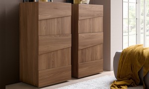 Highboard Wäschekommode Hoch Kommode Ulmenholz Tabak Moderne