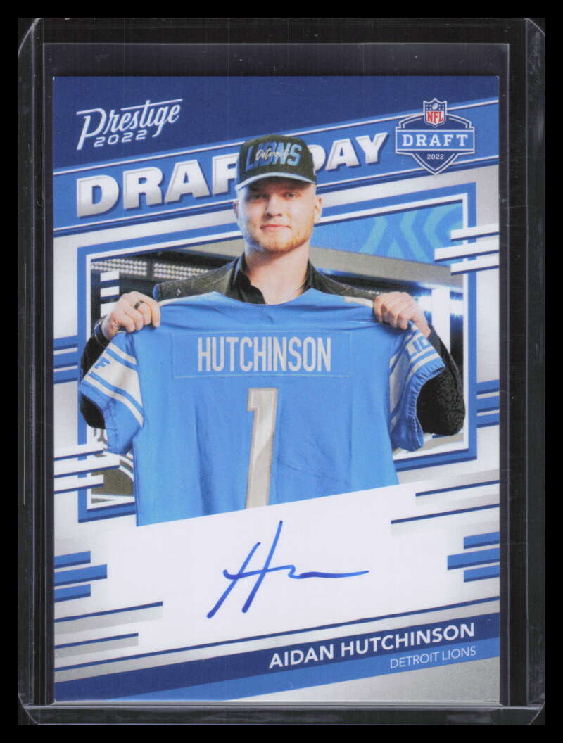 2022 Prestige Draft Day Signatures 14 Aidan Hutchinson Rookie Auto