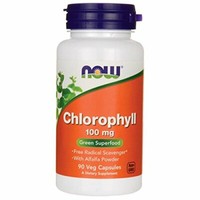 Now Foods, Chlorophyll 100Mg Reinigung Entgiftung 90 Veg. Kapseln Super Preis