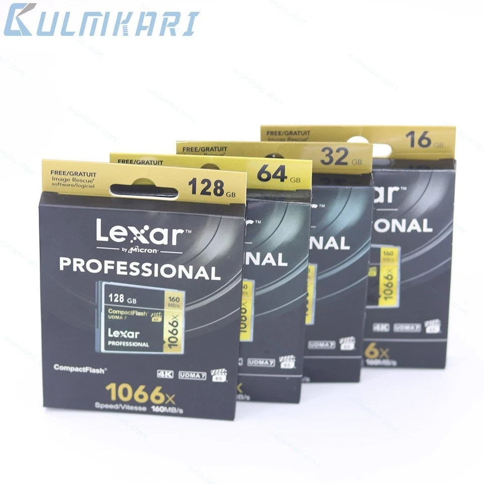 Nueva tarjeta de memoria Lexar 16/32/64/128 GB 1066X Compact Flash CF UDMA7 para cámara Foto 2 de 4