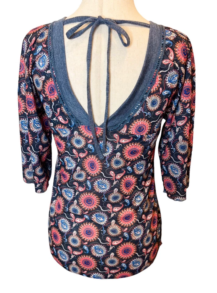 Camiseta de béisbol Farinelli para mujer multicolor con estampado gráfico de nativos americanos pequeña Foto 4 de 4