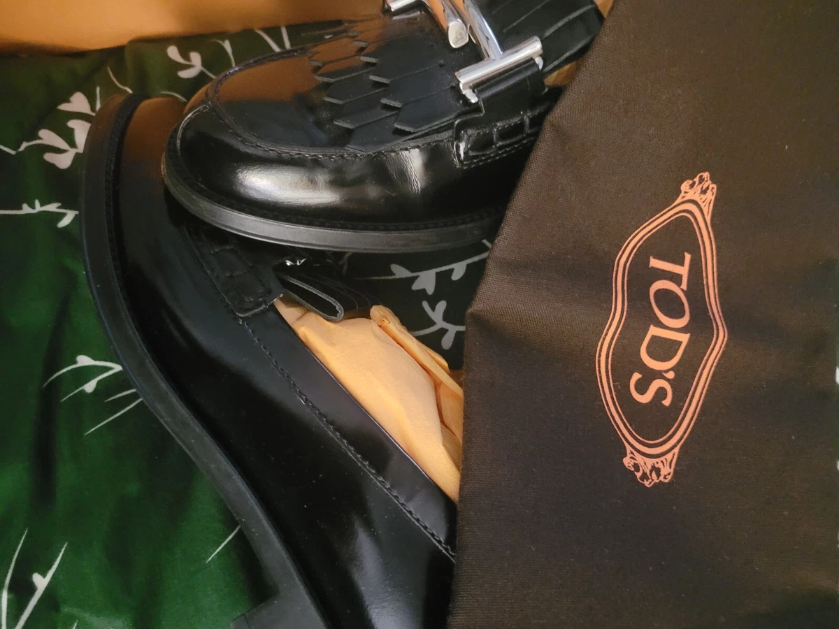 Tod's double t leather deals loafers