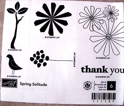 SUD STAMPIN' UP! ''SPRING SOLITUDE''  WOOD SET OF 6 SPRING SETS HOSTESS, FLOWERS