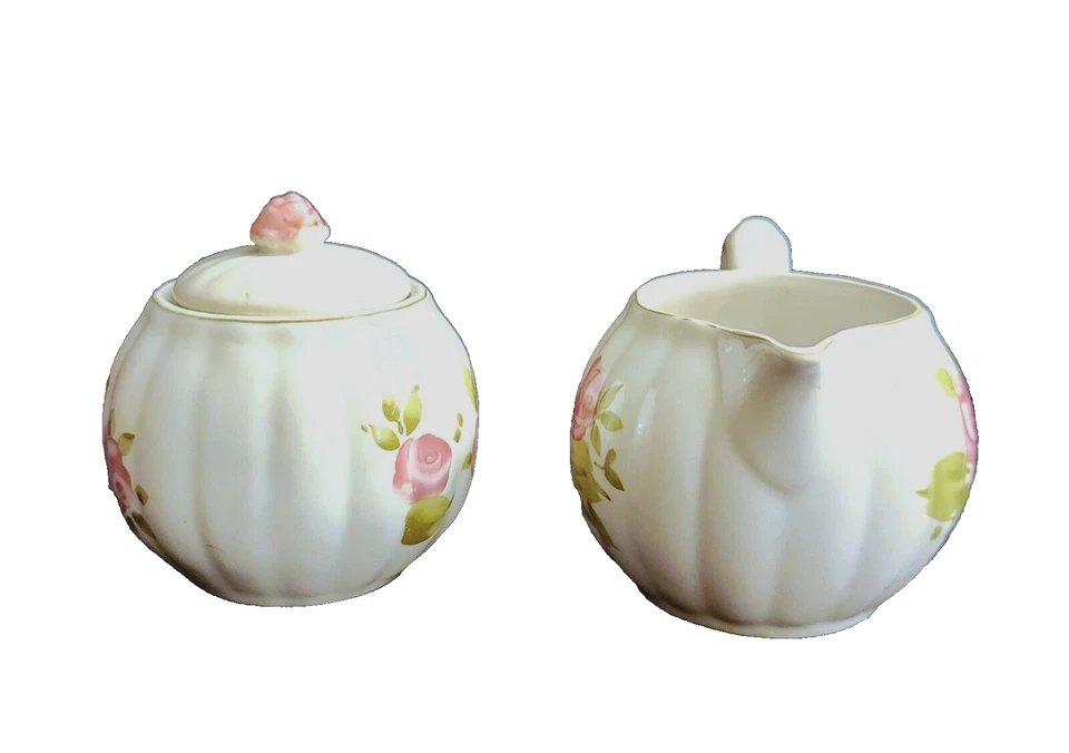 Gibson Roseland Porcelana Gres Vintage Azucarero con Tapa y Juego de Crema Foto 4 de 4