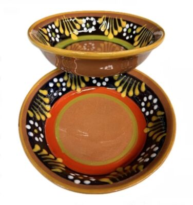 Set of 2 Made in Mexico Plato Pozolero Soup Cereal Bowl 8''X2'' Grande Large Me...