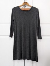 Anthropologie Dress Women's Small Velvet by Graham & Spencer Gray Sweater Ribbed