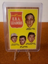 1962 Topps #56 NL ERA Leaders Warren Spahn/ Jim O'Toole/ Curt Simmons/ McCormick