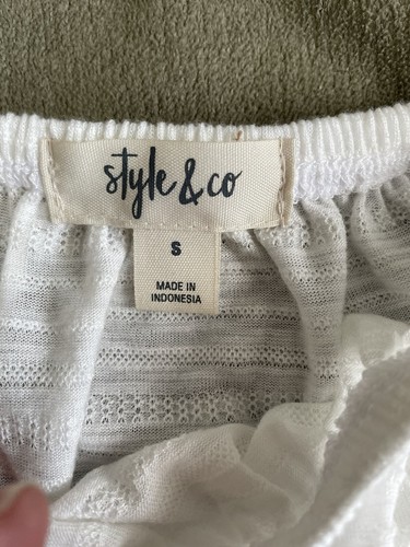 Top Convertible Fuera del Hombro Style & Co. Invierno Blanco Talla S Nuevo con Etiquetas 13O - Imagen 4 de 6
