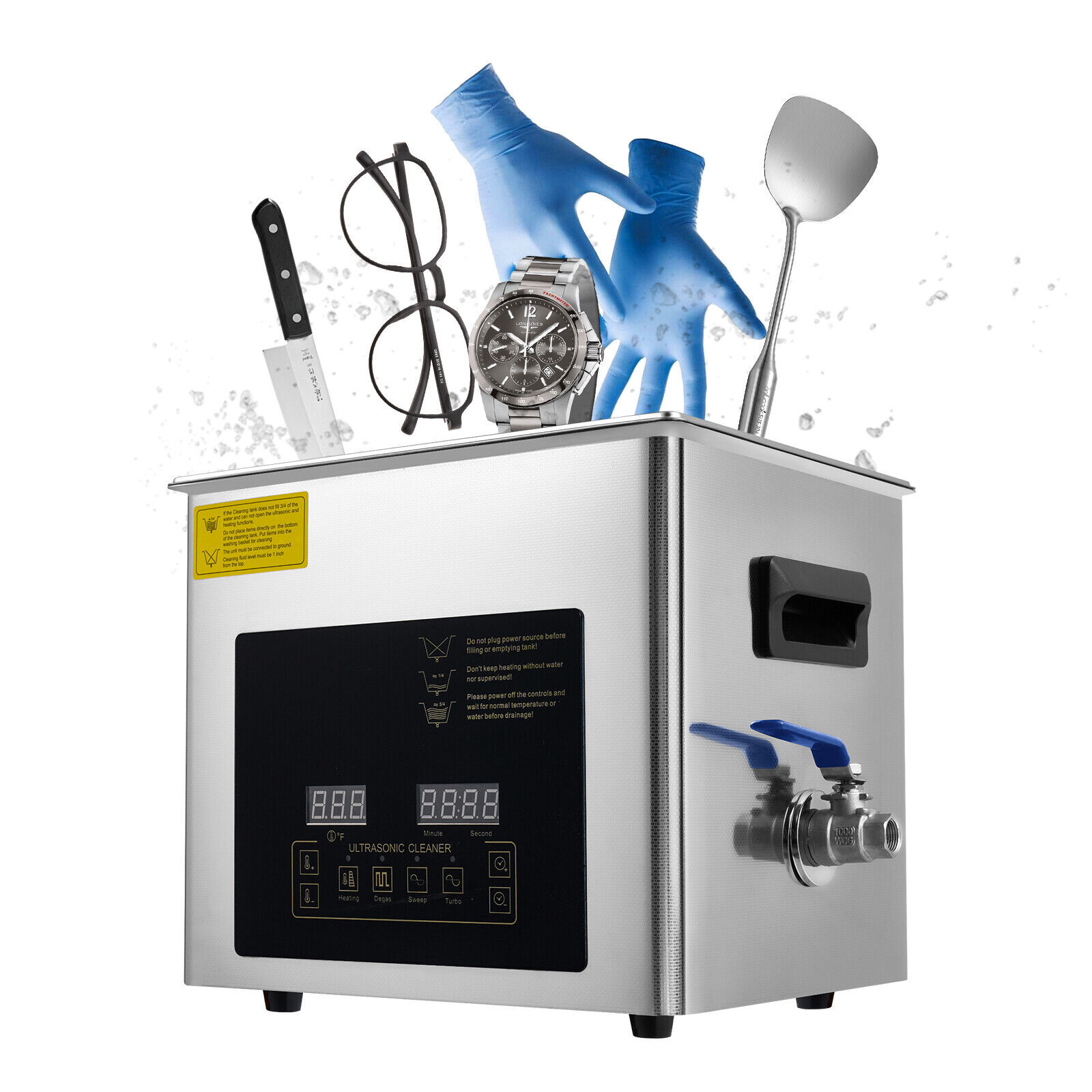 10L Ultrasonic Washing Machine With Cleaning Basket 250W For Cleaning Jewelry