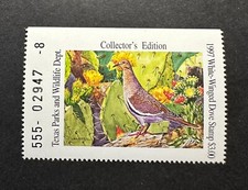 WTDstamps - 1997 TEXAS - Lot4 - State White Winged Dove Hunting Stamp - MNH