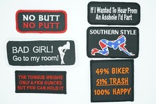 Funny, Adult, Novelty, Ironic, Iron On, Biker Patches, Assorted Styles