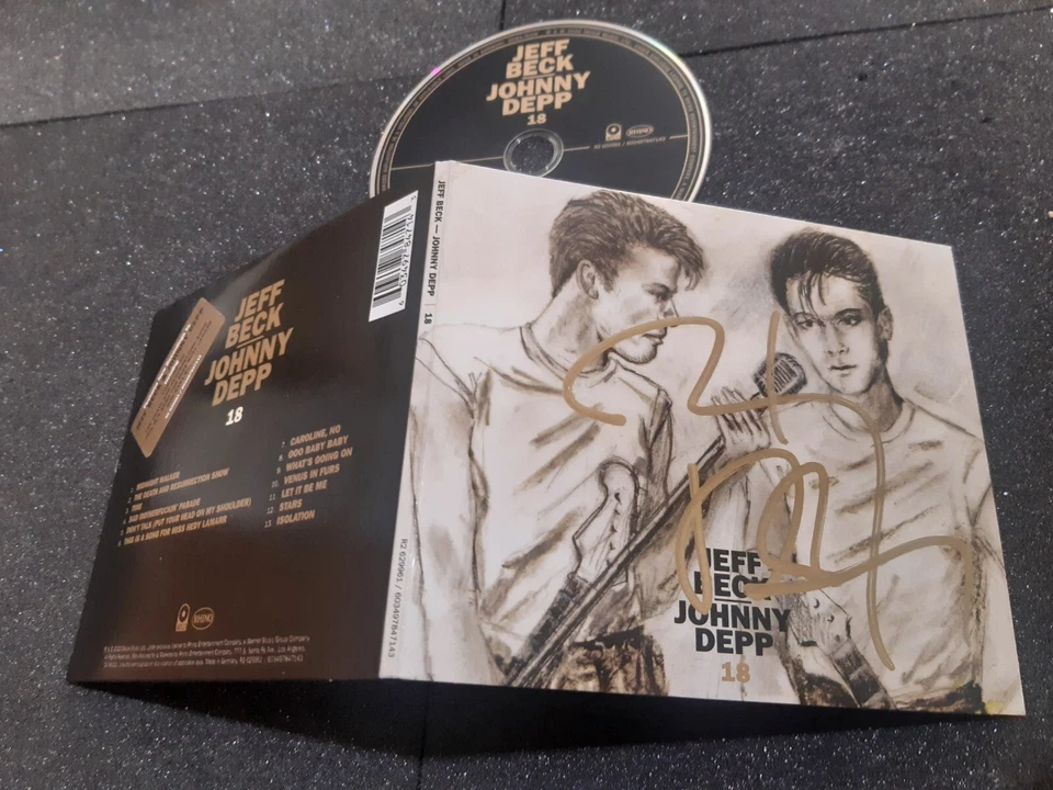 johnny DEPP autograph cd album JEFF BECK 18 signed live collectors - Photo 1/1