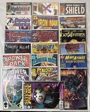 19 Comic Book Lot Sleeves Boarded Captain America Power Pack Omega Men XXXombies