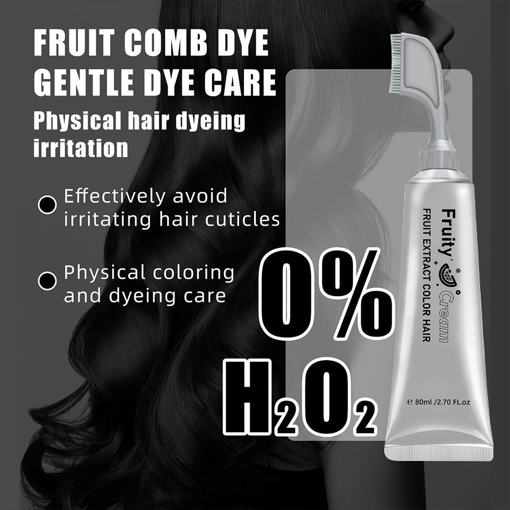 sougs Fruit Hair Dye Cream Plant Extract Hair Dye Essence with Comb ...