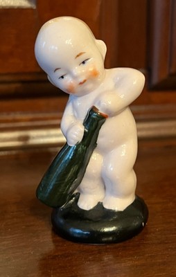 Antique Full Figure Half Doll - Baby Opening Wine/Champagne Bottle Germany