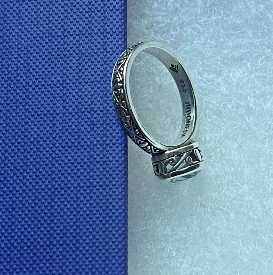 Anillo Aguamarina Silpada - Plata de Ley Fina, Talla 7.5 Foto 4 de 4