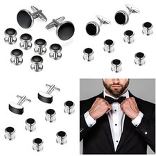 8pcs Mens Cufflinks and Studs Set Tuxedo Epoxy Formal Shirts Business Wedding