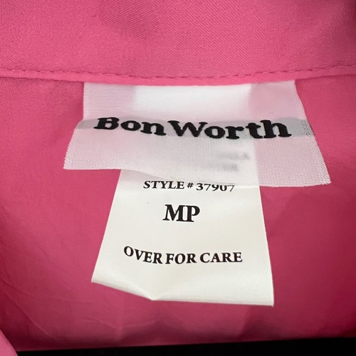BonWorth Embroidered Button-Down Mandarin Collar 3/4 Sleeve Top Petite M - Picture 6 of 9