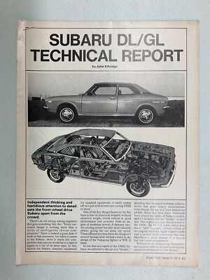 MISC1370 Vintage Article 1974 Subaru DL / GL Technical