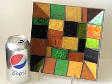 VINTAGE MCM GEORGES BRIARD STAINED GLASS MOSIAC PLATE TRAY Mid Century Modern