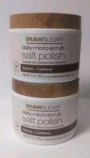2X RawSugar Daily Micro Scrub Salt Scrub Santal + Caffeine- Vegan
