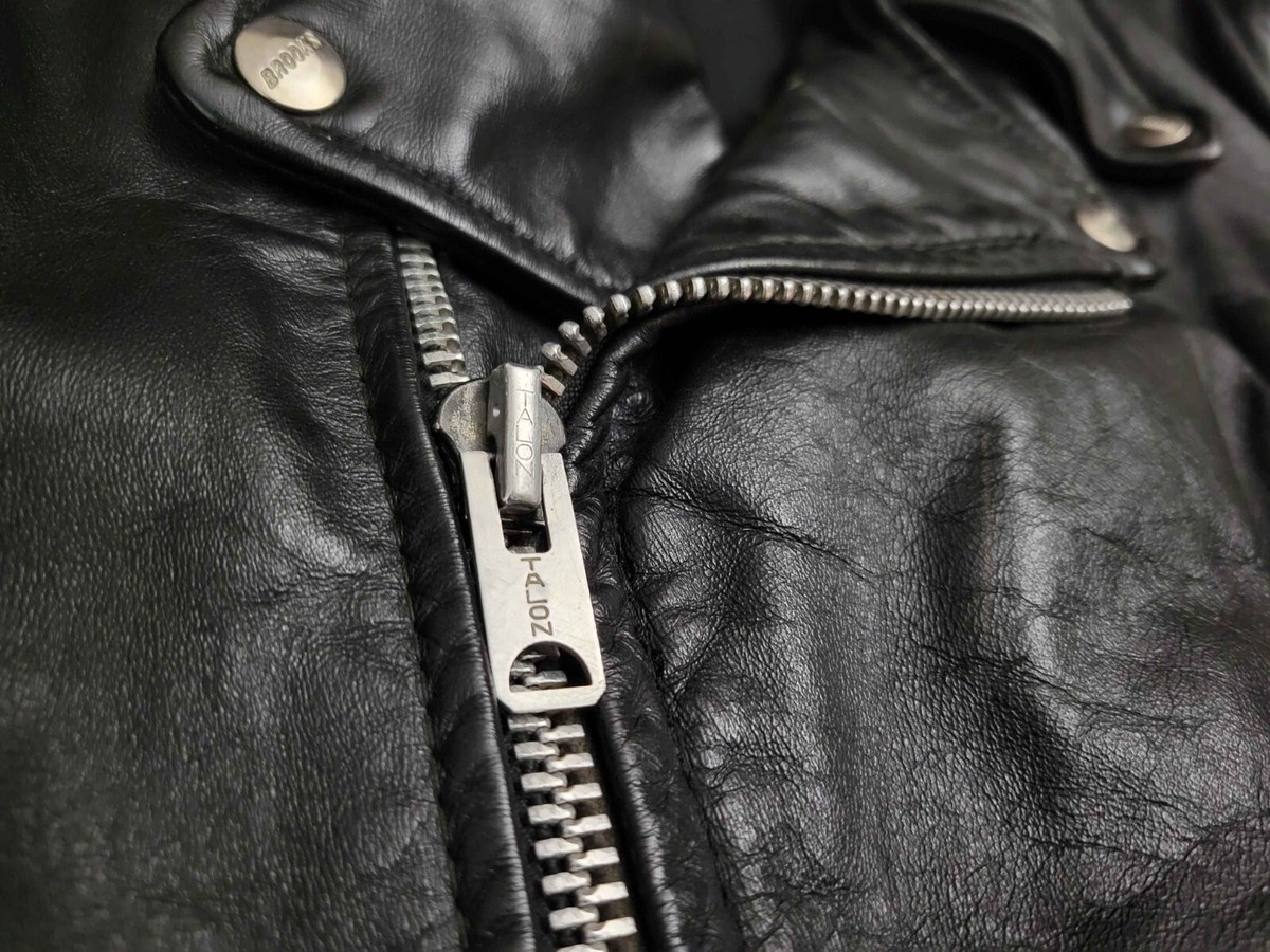 Brooks Leather Sportswear ライダースジャケット 40 Vintage Brooks Made In USA Leather Motorcycle Moto Racer