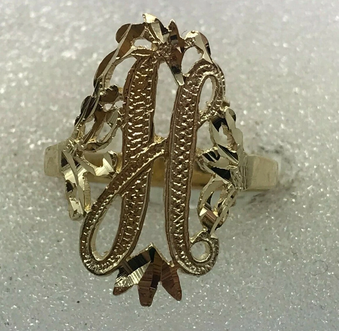 14k gold letter ring outlet