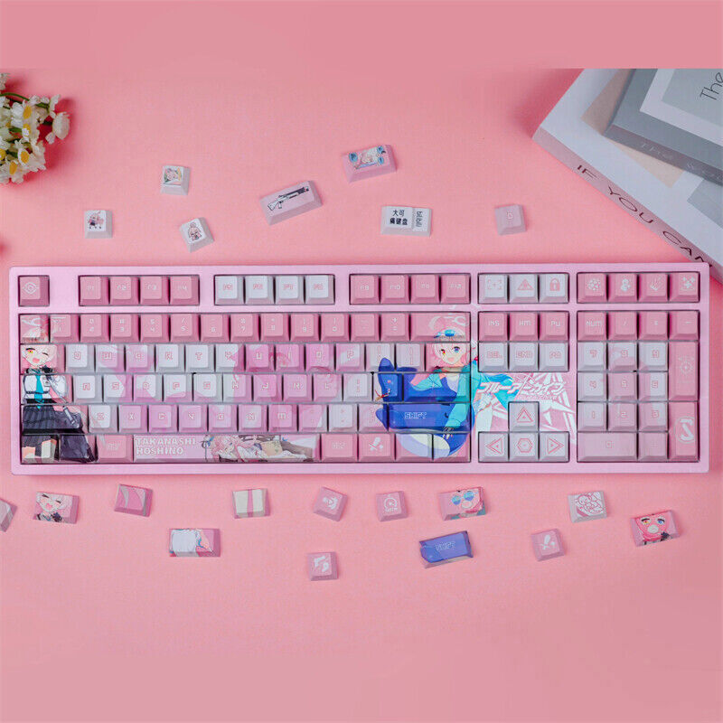 Takanashi Hoshino Blue Archive Mechanical Keyboards Thermal Sublimation Keycaps