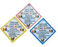 Special Needs Car Sign - Awareness Sign In An emergency - Child Car Sign