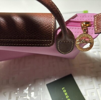 longchamp le pliage pouch with handle in exclusif pink | eBay