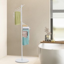 5.58 Ft Height Iron Freestanding Towel Stand Towel Rack Scarf Display Stand