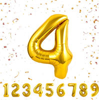 Balloon Geburtstag Zahlen Gold Luftballon 4 Jahre | Folienballon 1 -Riesen Folie