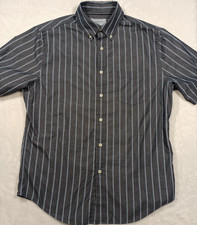 Croft  Barrow Easy Care Short Sleeve button up Shirt Mens Medium midnight blue